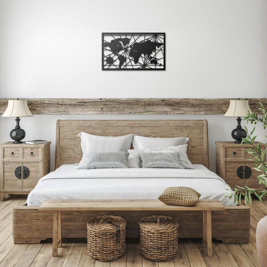 World Map Metal Decor